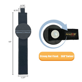 Juformin extension cord strap attached to magnet for quick cord storage