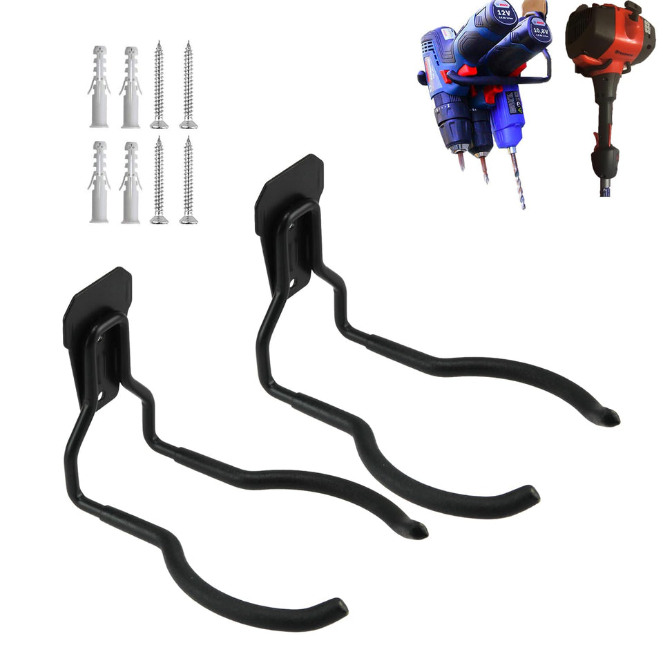 Juformin power tool hanger two-pack wall mount showing durable steel construction for tool organization