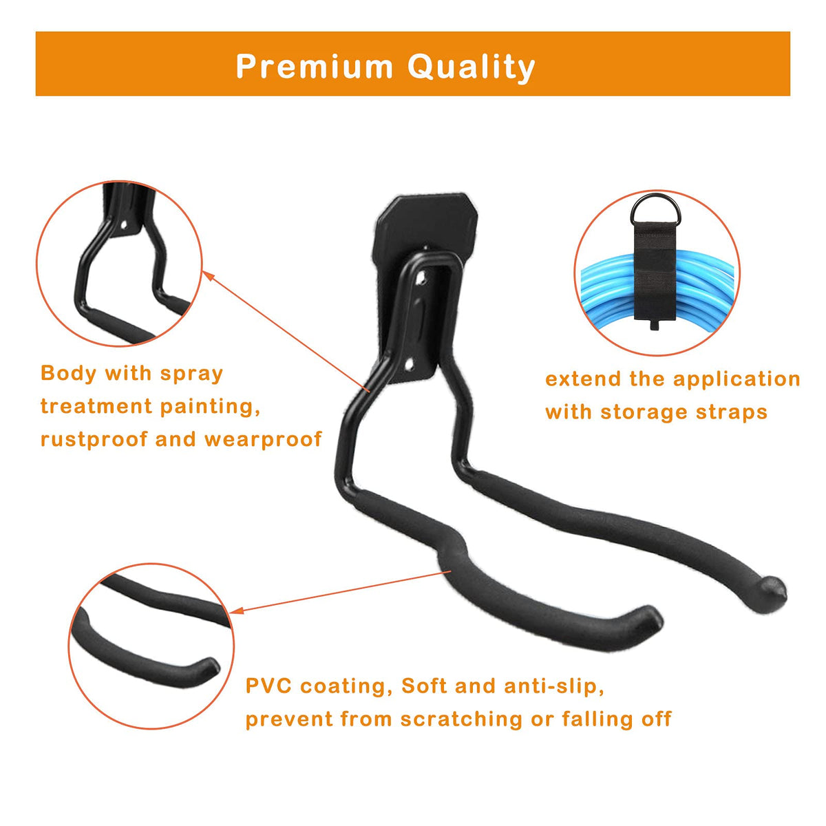 Juformin soft anti-slip PVC coating protects tools from scratches during storage.