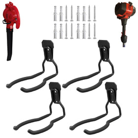 Juformin Weedeater Hanger 4-pack on wall shows sturdy wall-mount storage for tools