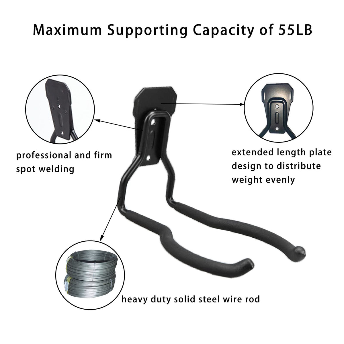 Heavy duty steel Juformin Weedeater Hanger demonstrates durable construction