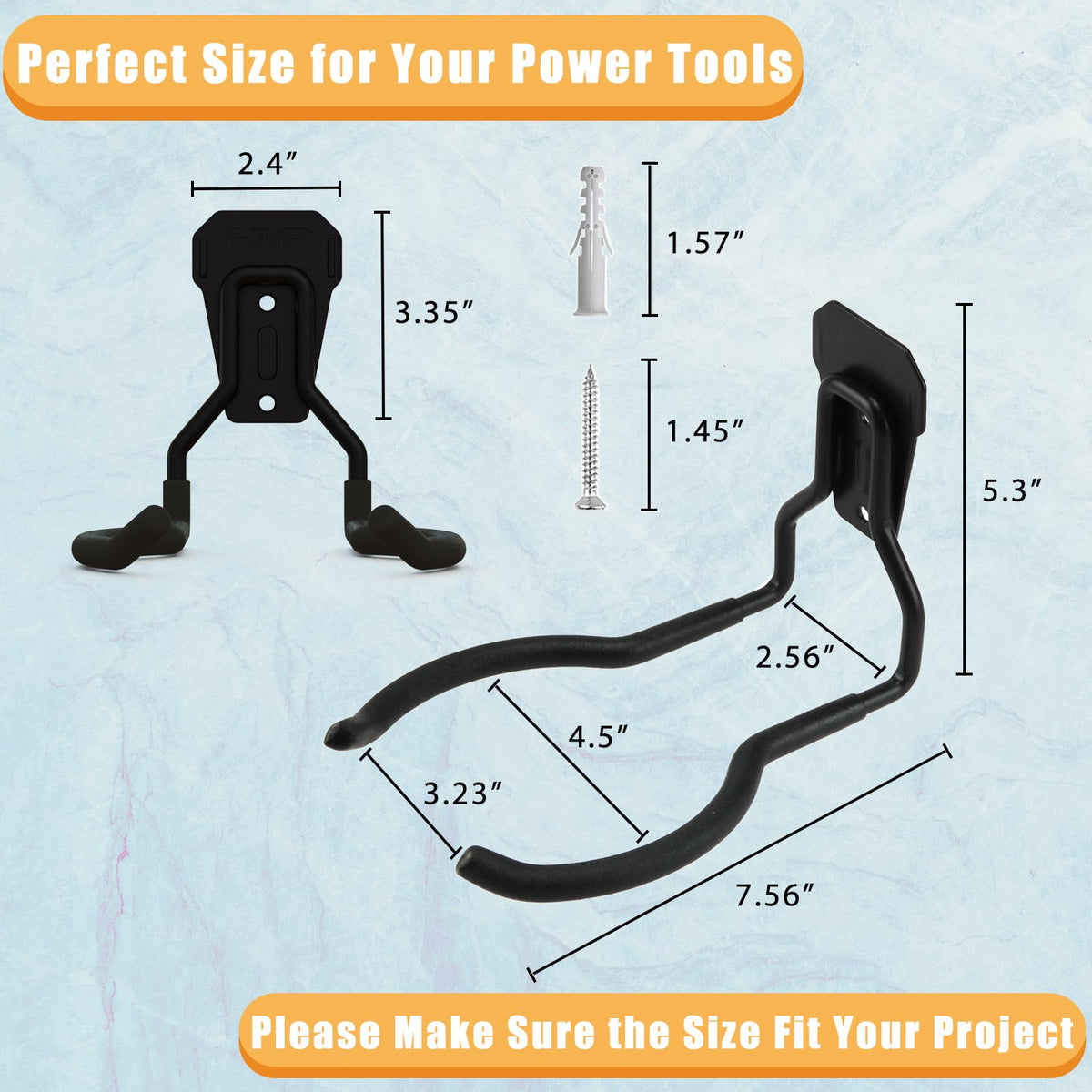 Juformin weedeater rack with rust-resistant finish keeps trimmers secure