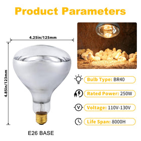 Close-up of Jugbuy heat lamp bulb with E26 base ready for installation