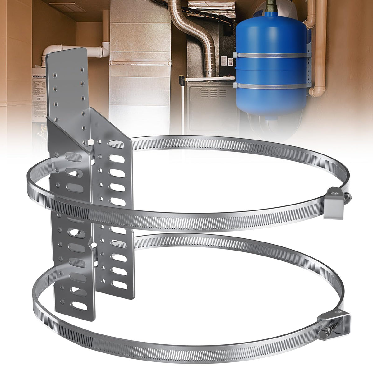 JUGGHOME expansion tank bracket mounted on wall for secure water heater setup