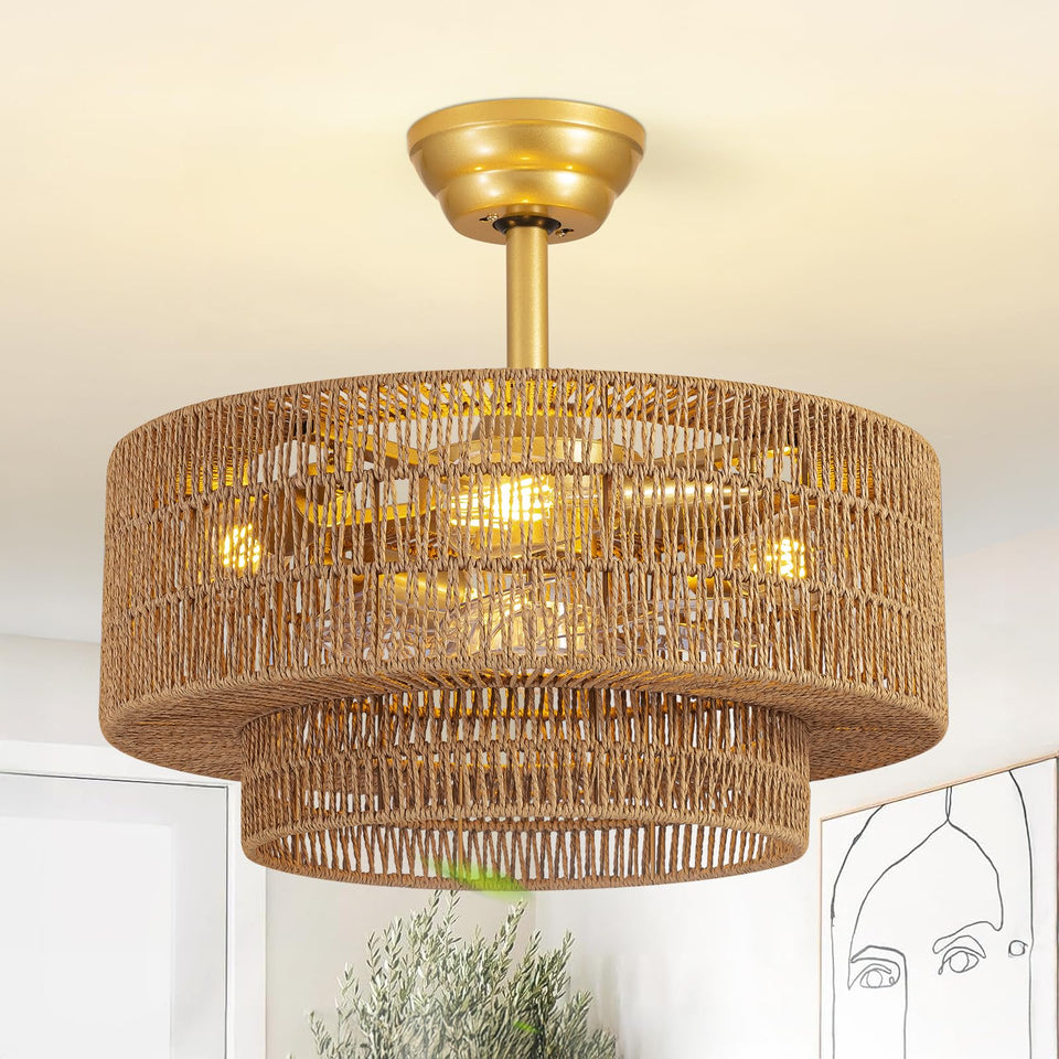 Jughtbo boho caged fandelier closeup with ambient light for cozy bedrooms