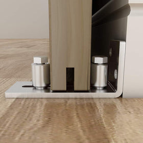 JUGREAT Barn Door Guide adjustable rollers fit doors up to 5.5 cm thick.