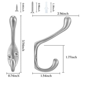 Double prong design provides secure hanging for coats and towels.