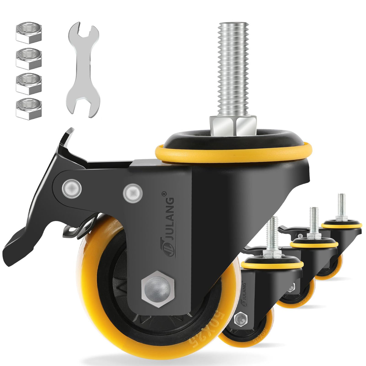 Julang 2in caster wheels with stem assembly for portable workbenches