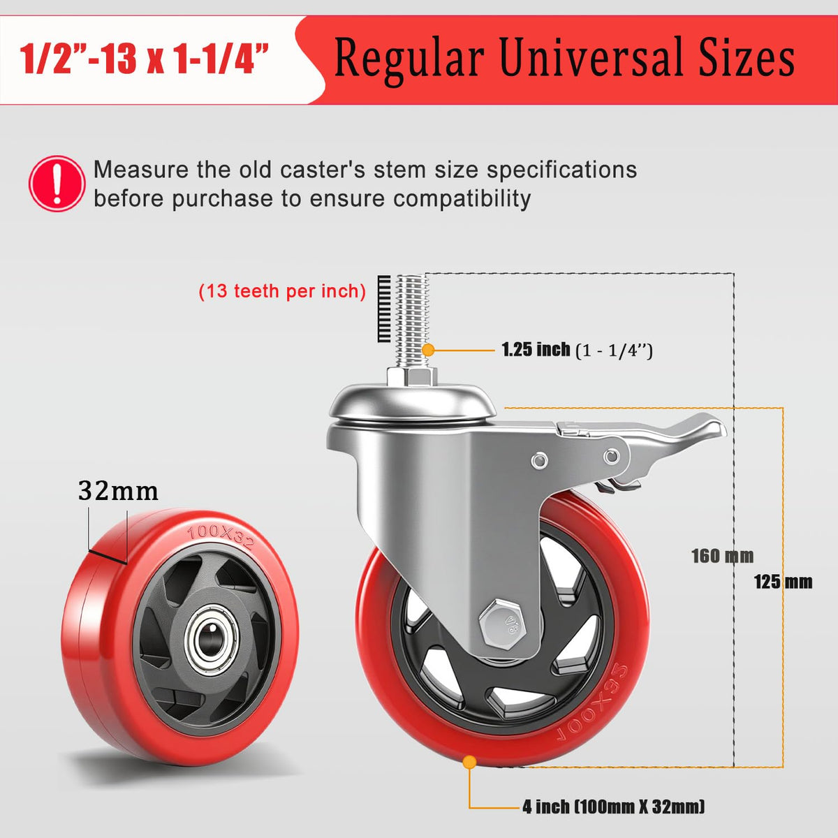 Julang 4-inch caster wheel with locking mechanism for secure positioning