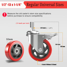 Julang 4-inch caster wheel with locking mechanism for secure positioning