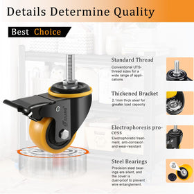 Julang floor-friendly 2-inch PE wheels protect wood and tile surfaces