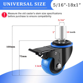 Julang locking casters with dual brake and swivel lock for stability.