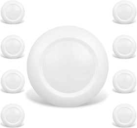 JULLISON 8 pack 6 inch LED disk light in white finish suitable for living spaces
