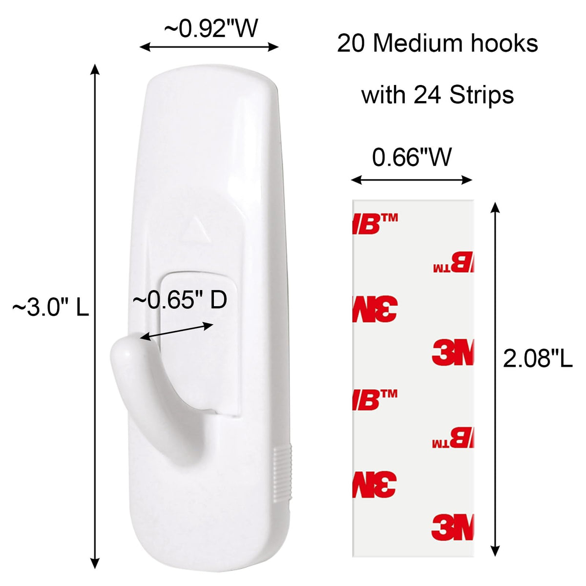 JulyWind strong 2lb capacity hook holds towels, coats and keys.