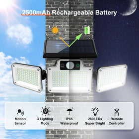 JumJam 2-pack solar flood lights save energy with wireless operation