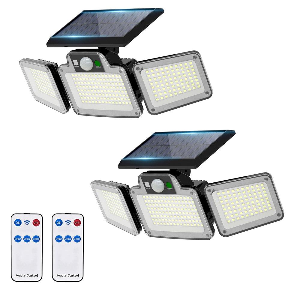 JumJam 280LED solar flood light with remote control for easy night outdoor lighting