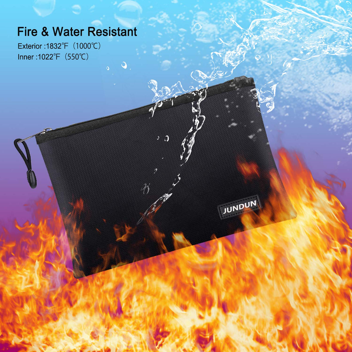 Reinforced edges on JUNDUN fireproof bag for durable use