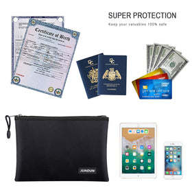 JUNDUN fireproof bag with seamless bottom keeps valuables secure