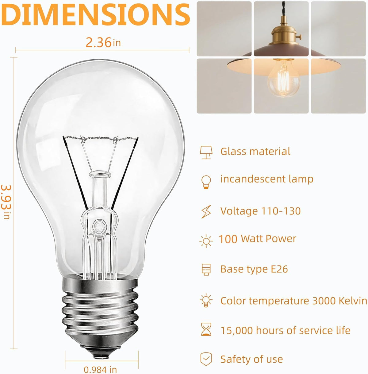 JUNFMLY A19 shatter-resistant bulb ideal for busy home fixtures