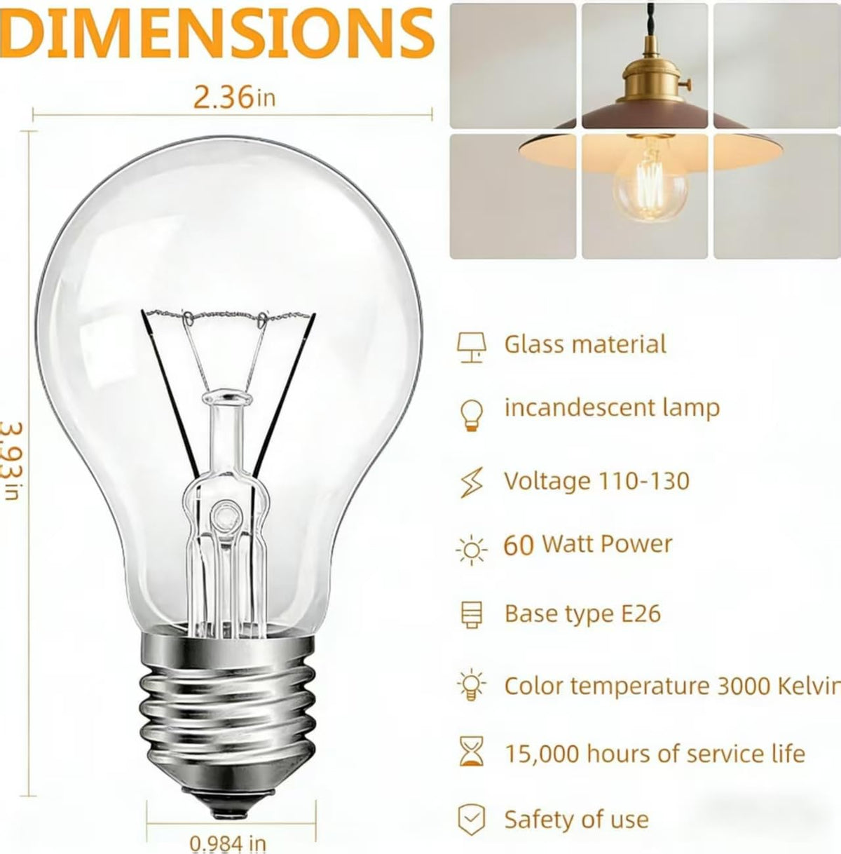 JUNFMLY 2700K soft white bulbs create warm ambience.