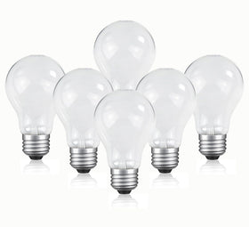 JUNFMLY 75W A19 frosted E26 bulb in a living room for warm ambience.