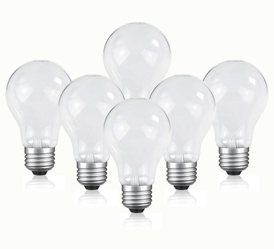 JUNFMLY 75W A19 frosted E26 bulb in a living room for warm ambience.