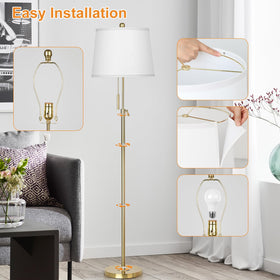 JUNNAI Gold Floor Lamp easy to assemble with no tools