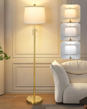 JUNNAI Gold Floor Lamp with adjustable height brightens living spaces