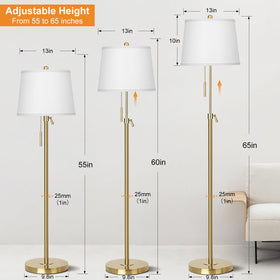 JUNNAI Gold Floor Lamp features a sturdy base for pets and kids