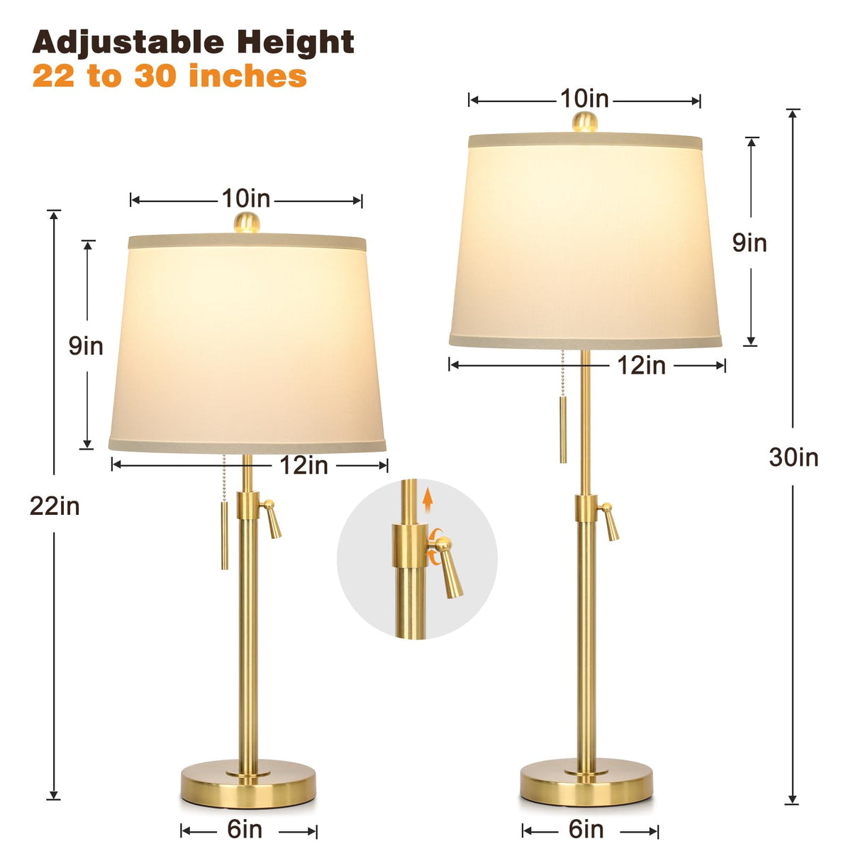 JUNNAI gold lamp pole and shade enhance bedroom ambiance.
