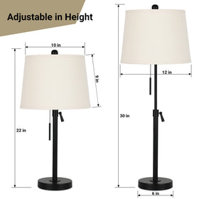 JUNNAI height-adjustable lamps offer 22–30 inch range for versatile setups.