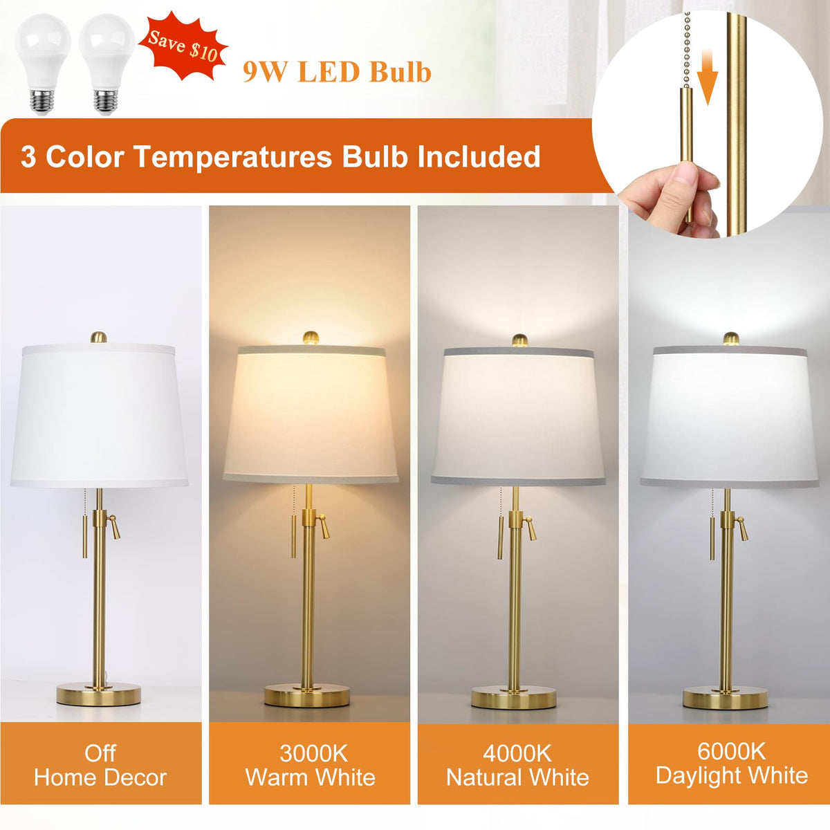 JUNNAI white drum shade diffuses light for comfortable evenings.