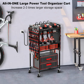 JUNNUJ cart dimensions 34.3 x 17.7 x 11.8 inches for ample storage.