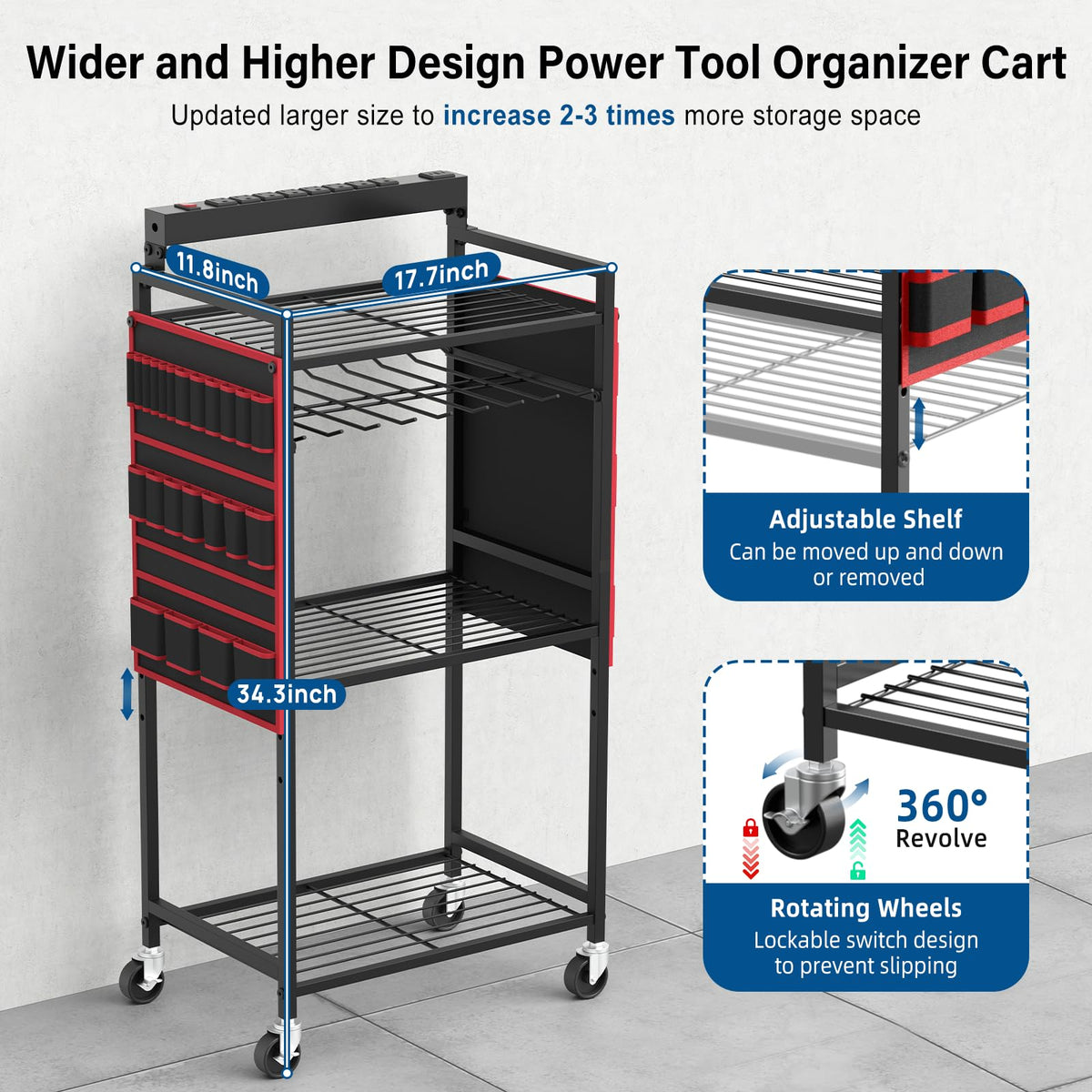 JUNNUJ premium iron construction supports heavy tools with durable performance.