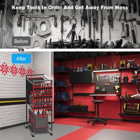 JUNNUJ premium iron frame supports heavy-duty use in garages.