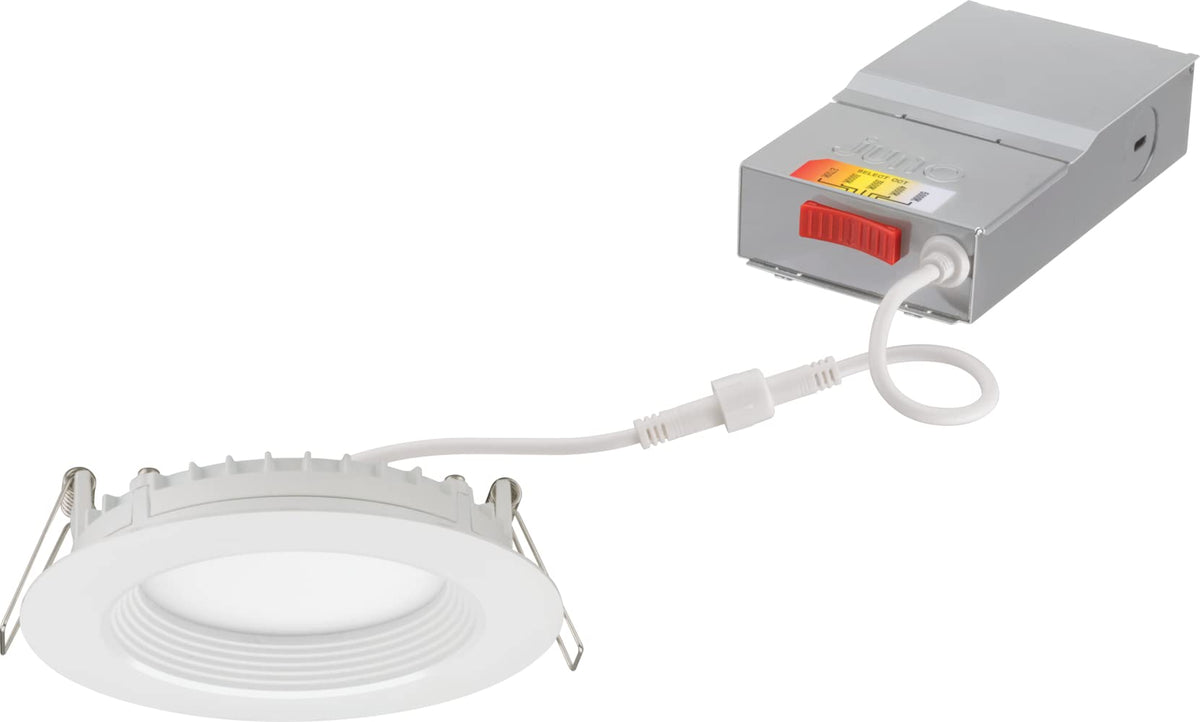 Juno remote driver downlight simplifies installation in tight ceilings.