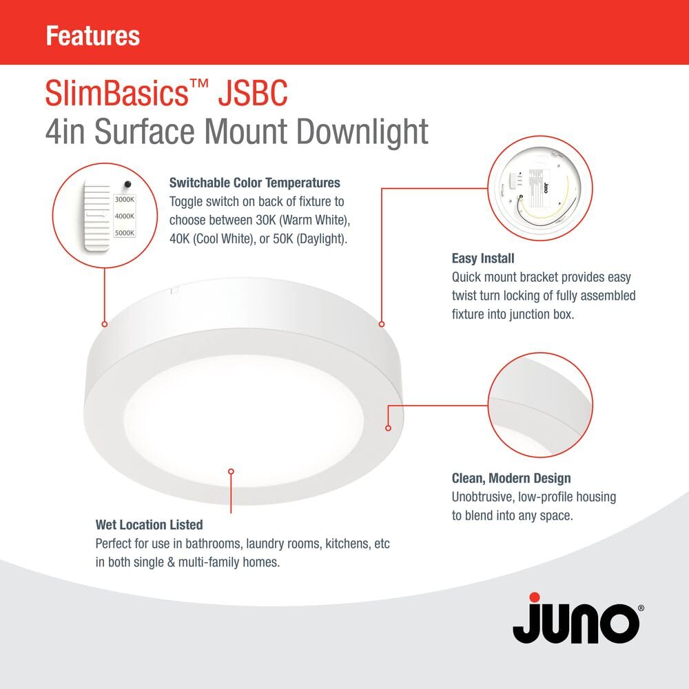 Juno SlimBasics dimmable ceiling light for adjustable brightness in living spaces