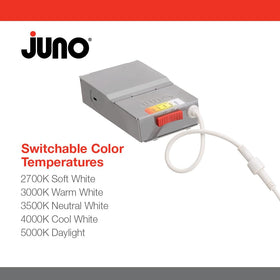 Juno 4in color temperature switch demonstrates easy ambience tuning.