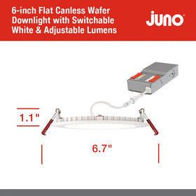 Wet-location rated Juno downlight suitable for bathroom or covered outdoor use.