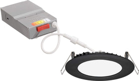 Juno WF4 downlight close-up showing a slim 4-inch wafer for easy remodel installs.