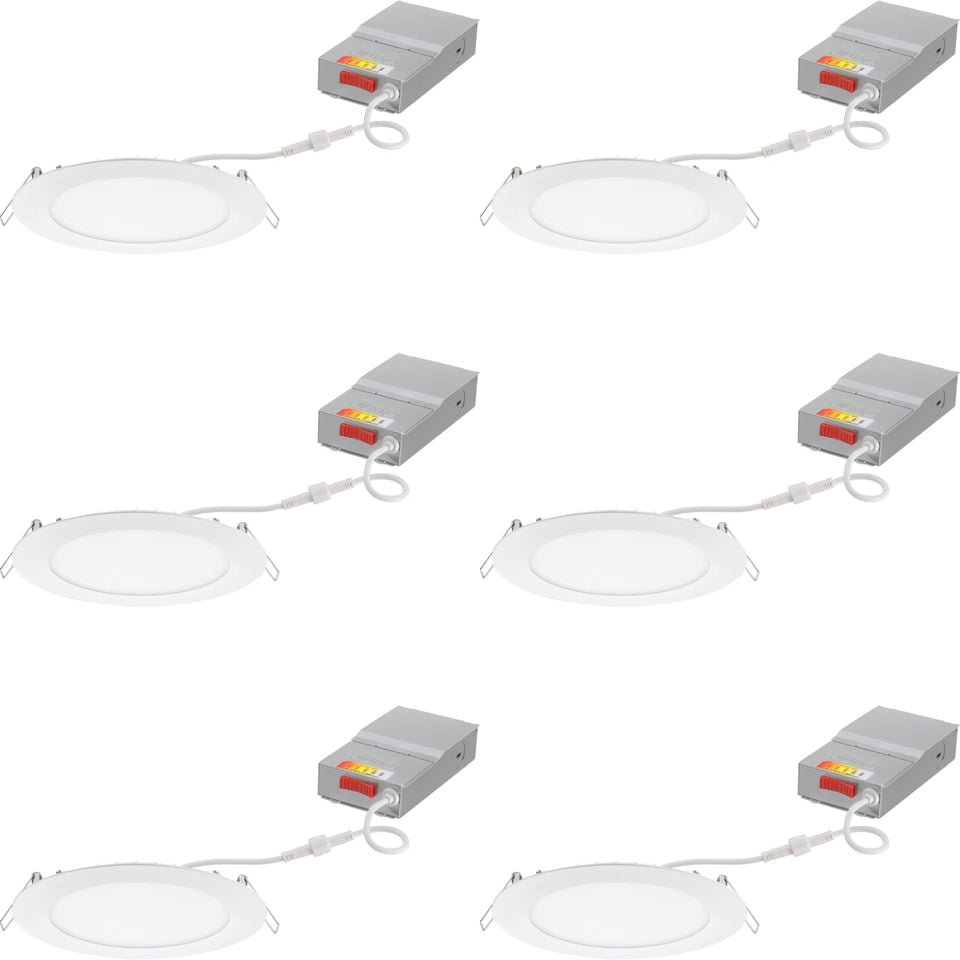 Juno 6-inch wafer downlight in ceiling for a clean, modern look and energy efficiency