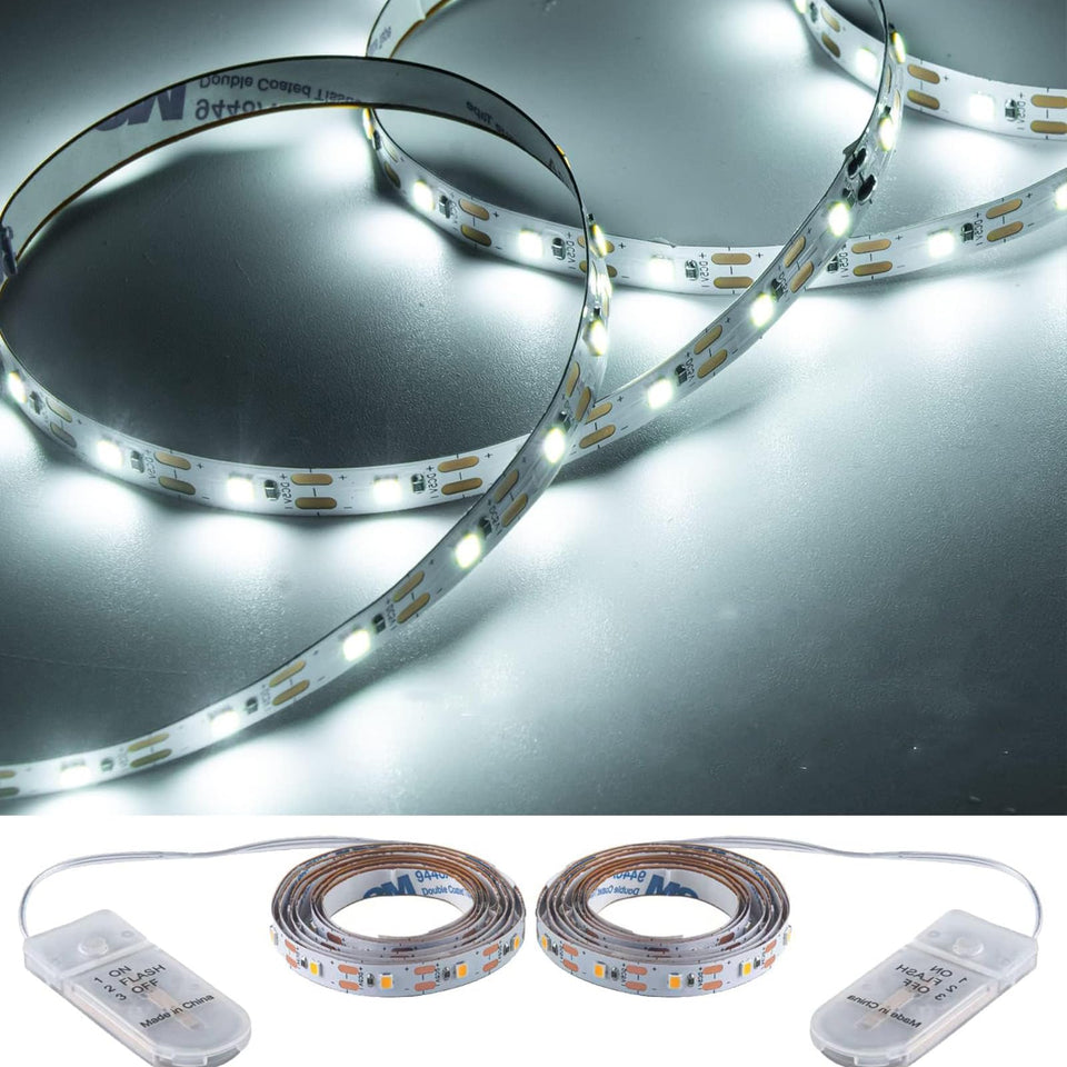 Junwen battery powered LED strip light daylight white for shadow box projects and gifts