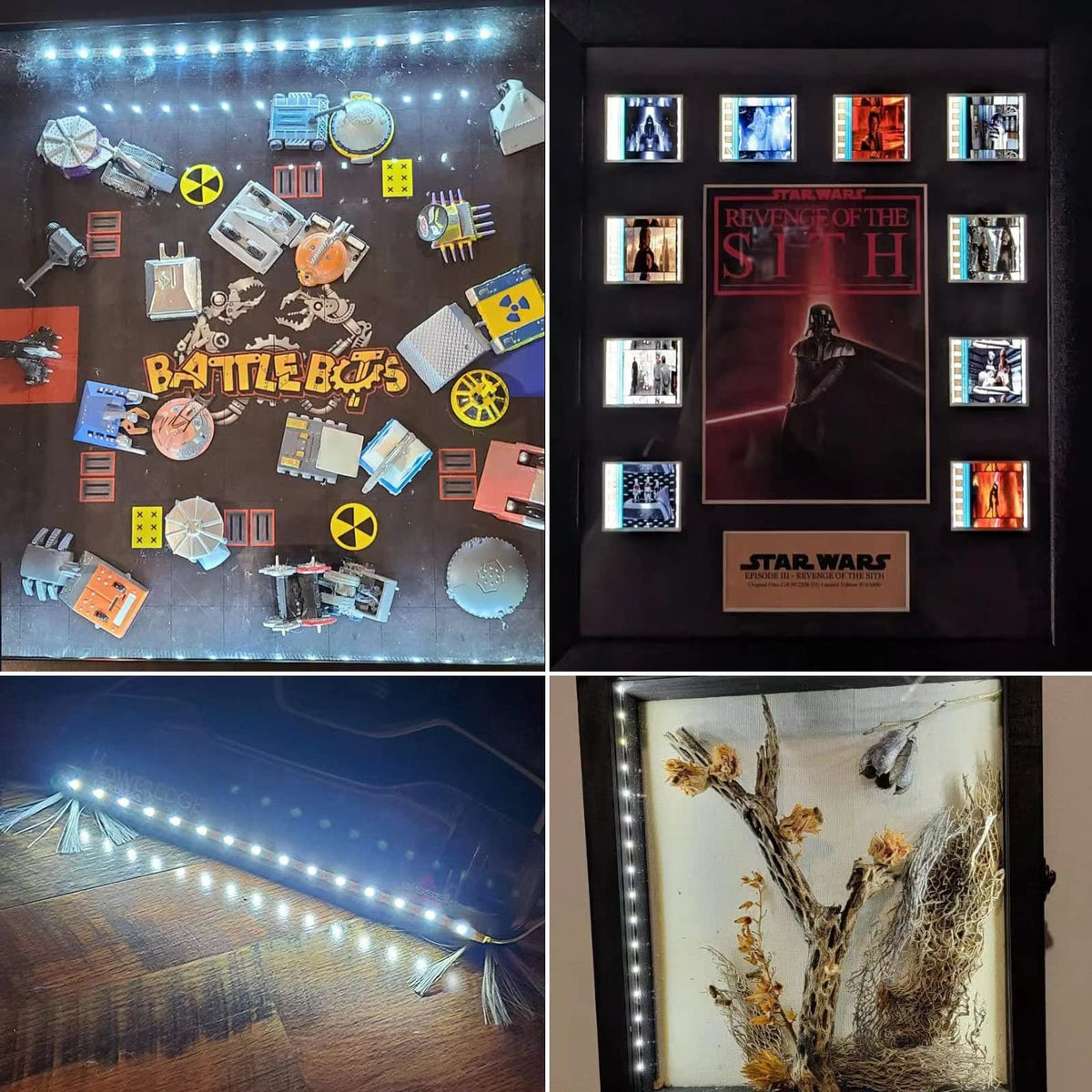Junwen shadow box, car, bar décor using battery-powered LEDs for ambiance