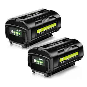 Junwood 40V battery with LED display shows charge status for Ryobi tools.