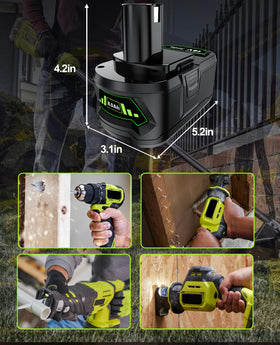 JUNWOOD battery installed on Ryobi tools for ongoing use