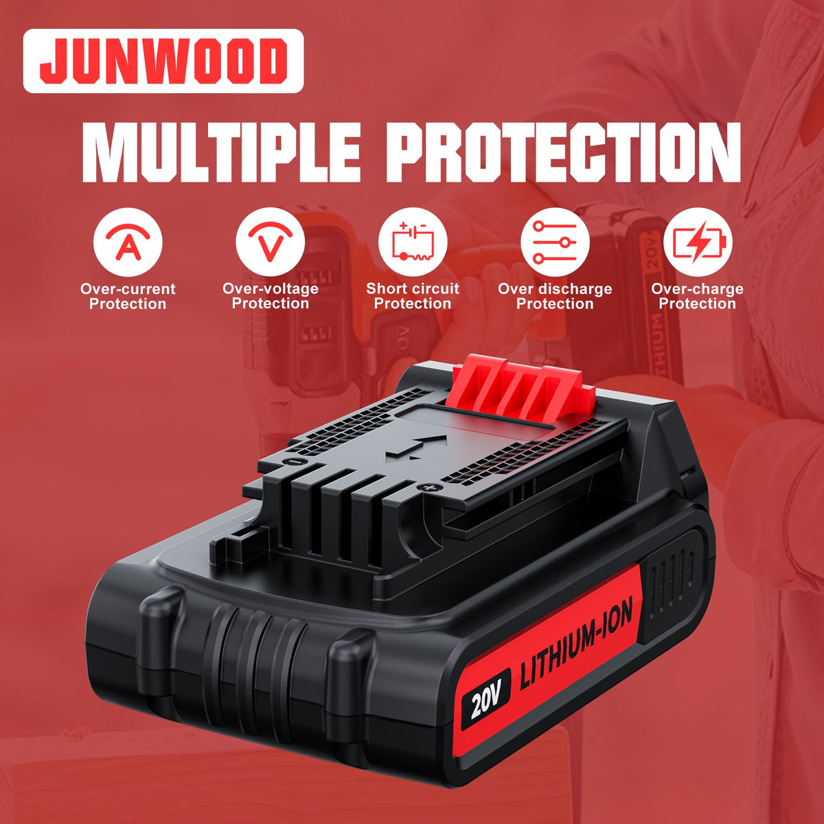 JUNWOOD charger compatibility with LCS1620B and BDCAC202B.