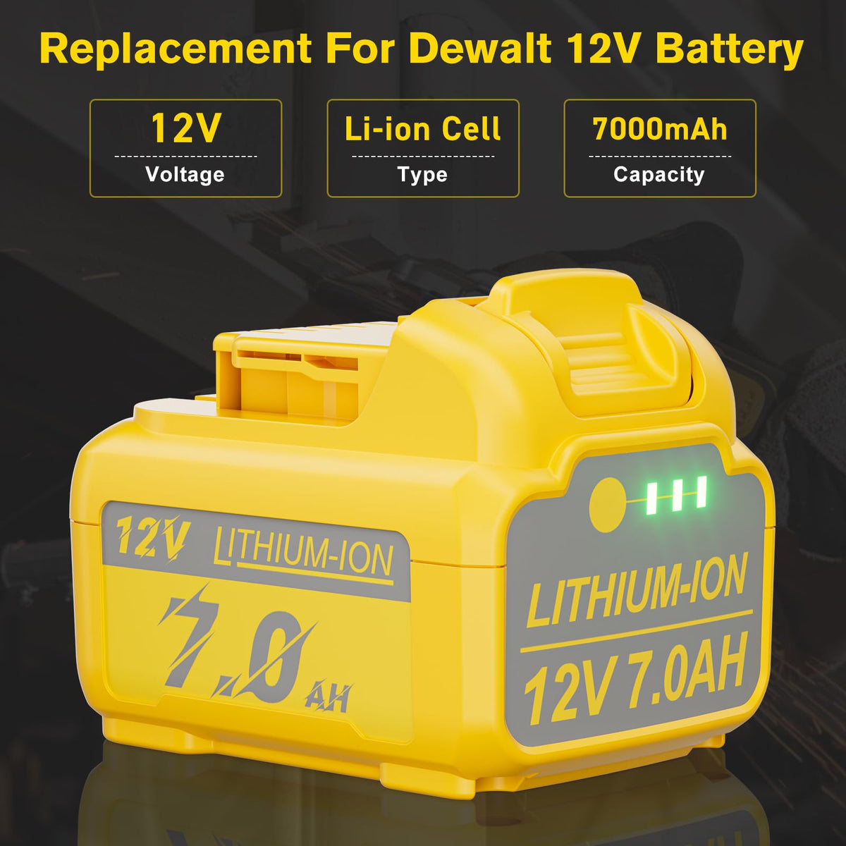 JUNWOOD lightweight 7Ah battery designed for longer sessions with less fatigue.