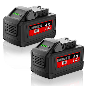 JUNWOOD Milwaukee 18V 12Ah battery front view for extended tool runtime