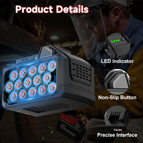 JUNWOOD Milwaukee 18V battery with heat-dissipation design for safer use
