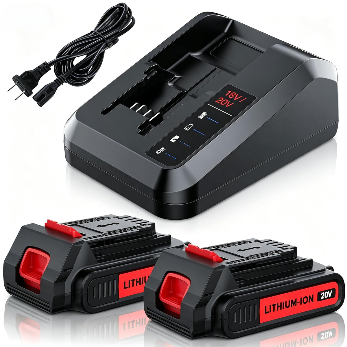 JUNWOOD replacement battery 3800mAh for 20V tools, extended runtime.